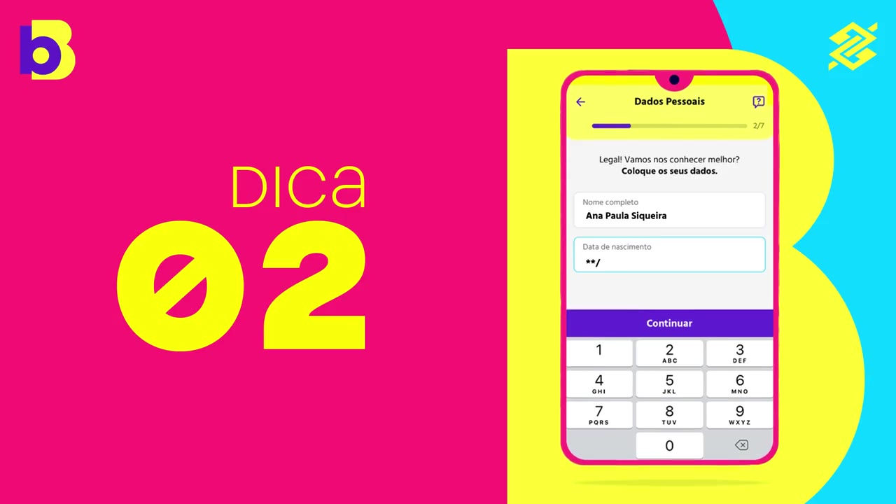 Tip 02: filling in personal data on the app screen