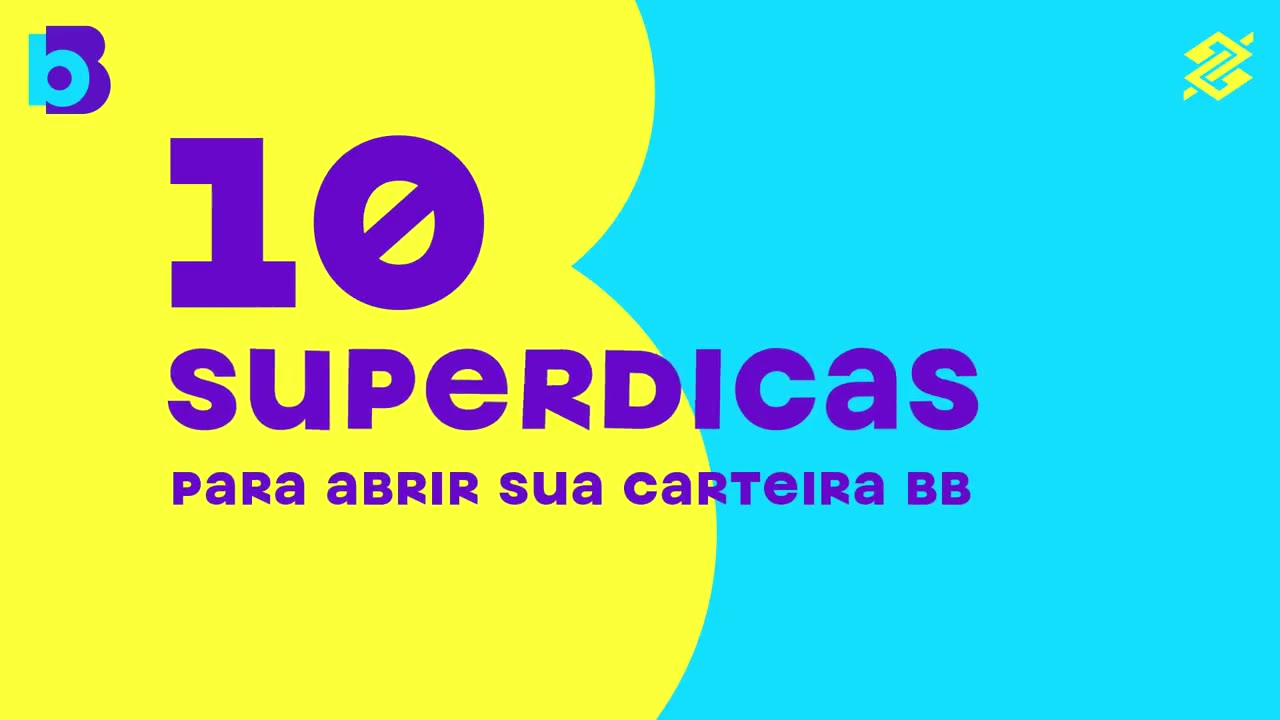Opening card reading “10 superdicas para abrir sua carteira bB” — 10 top tips for opening your bB Wallet