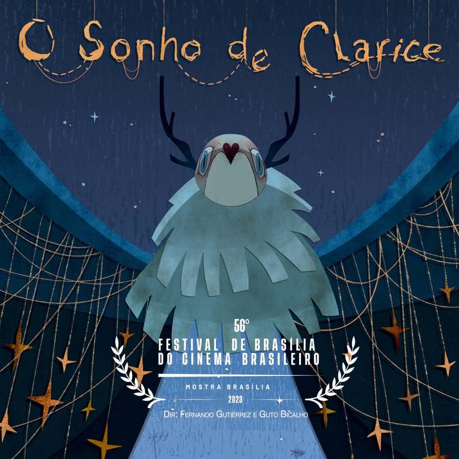 Clarice's Dream official poster — a bird-like creature with antlers under a starry night sky