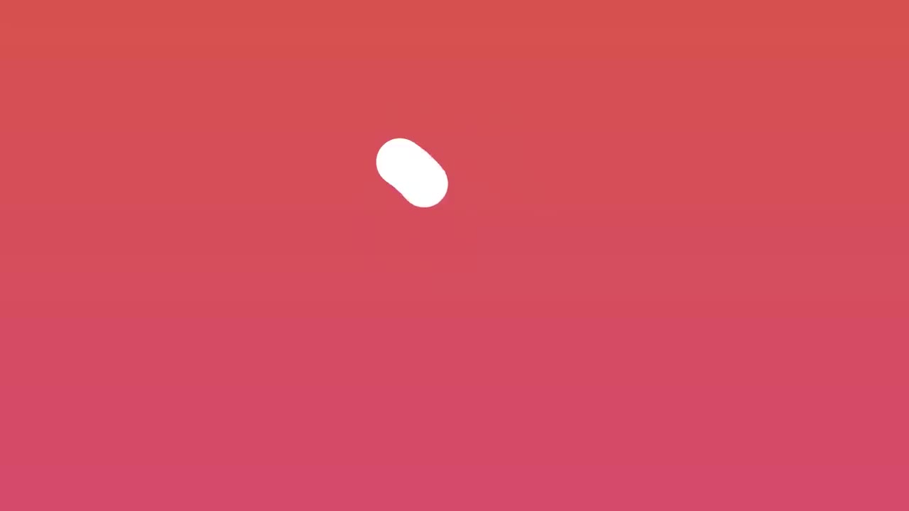 Coral scene: white bean-shaped ball bouncing