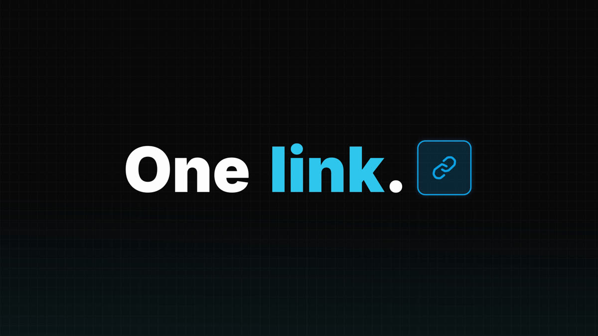 One link, feature typography scene